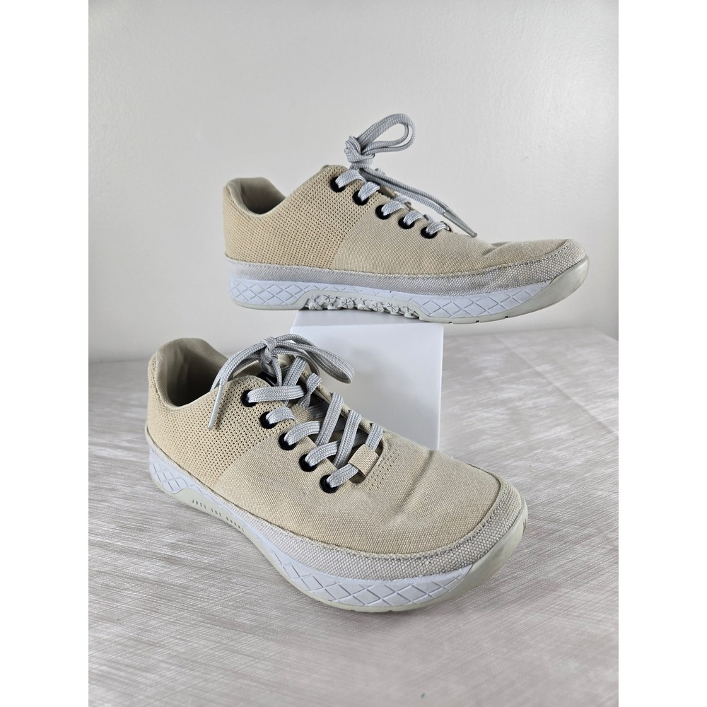 NOBULL Canvas Trainer Sand Beige Mens 6 Womens 7.5 Low Top Training Shoes